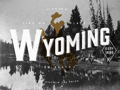 Equal Rights State cowboy mountains rustic typography wyoming