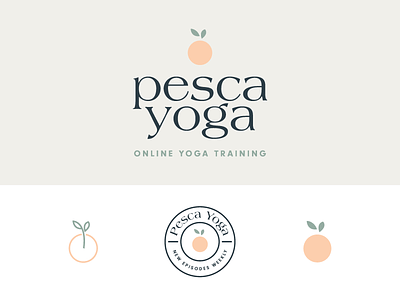Pesca Yoga Branding branding online peach peaches training typography yoga