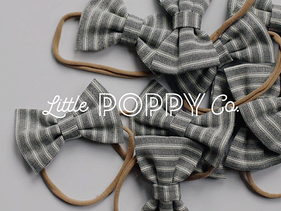Little Poppy Co. Branding babies bows branding cute kids logo script typography