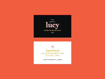 Love, Lucy Business Cards branding business cards photography print typography wedding