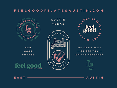 Feel Good Pilates austin brand branding fitness identity layout logo mindbody pilates texas typography workout
