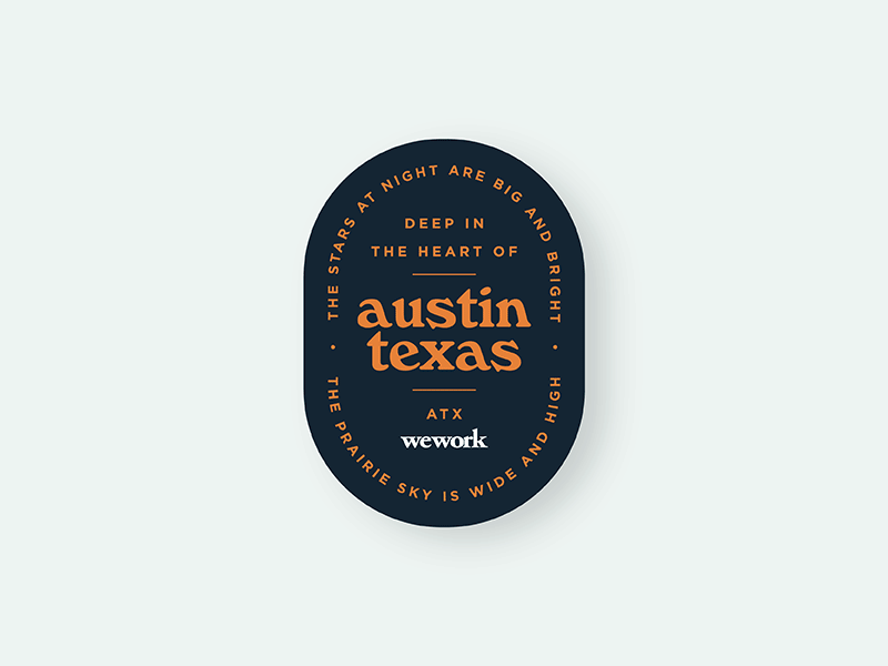 WeWork Stickers atx austin capitol coworking stickers texas wework