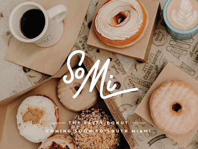 Mark for Donut Shop branding donuts florida mark natural salty donut script somi south miami typography