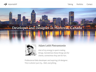 Homepage about blog code gradient home jekyll minimal montreal