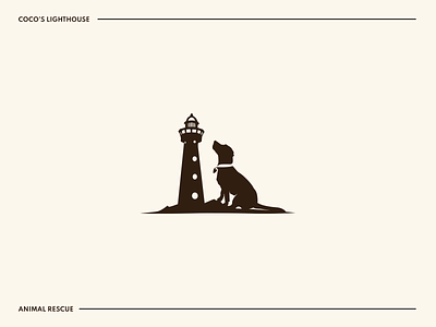 Coco's Lighthouse adobe illustrator animal branding clean clear design dog icon identity illustration labrador lighthouse logo rescue silhouette