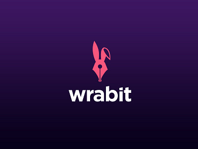 Logo Design - Wrabit bunny clean colorful design icon logo modern pink rabbit simple