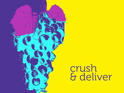 crush & deliver colorful fruit fruits grapes illustration modern