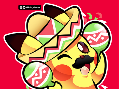 Pikachu México digital art fanart illustration japan mexico nintendo pokemon vector videogame