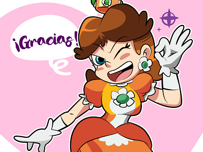 Daisy desing dibujo digitalart fanart gaming girl illustration nintendo princess retro vector