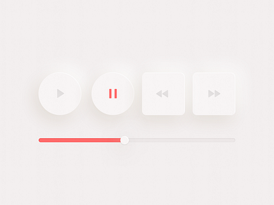 Minimal Media Player Buttons buttons interface media media player minamal pause player players record ui ux