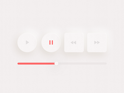 Minimal Media Player Buttons