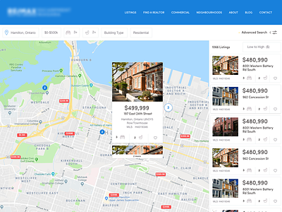 Real Estate Listings Map forms interface listings map maps popup real estate realtors search ui