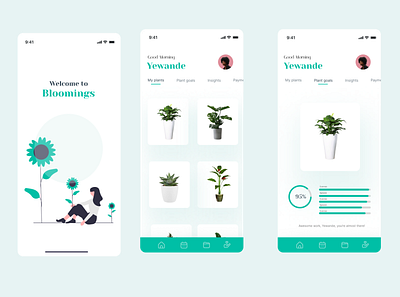 Bloomings app design ui ux