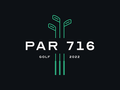 Par 716 logo 2022 apparel brand branding clothing club color design golf green identity lock up logo mark modern par sport typography