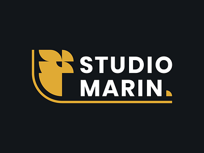 Studio Marin logo animal bird brand branding clean color design film geometric gold identity lock up logo mark modern studio typography vector