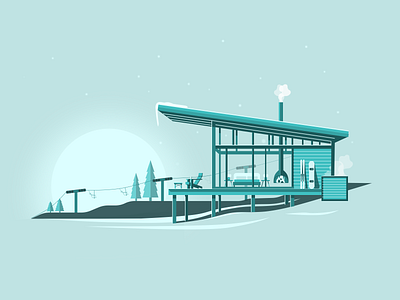 Winter retreat illustration vector