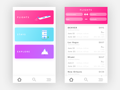 Travel App Design Concept app design travel ui ux vector