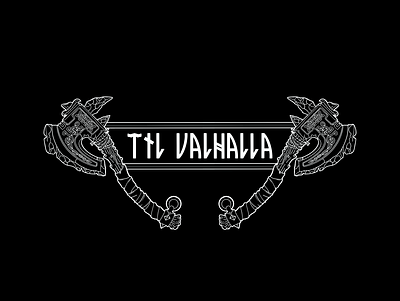 Til Valhalla badge badge logo branding design illustration logo nordic valhalla vector