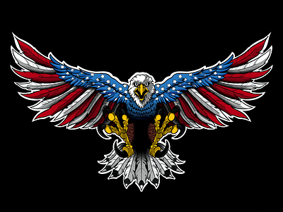 American Eagle Rendition_1 badge badge logo branding design illustration logo vector