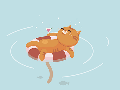 Cat in the pool