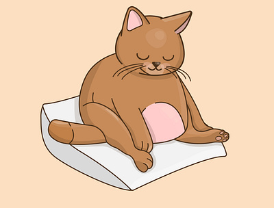 Sleepy cat adobe illustrator graphic design illustration vector