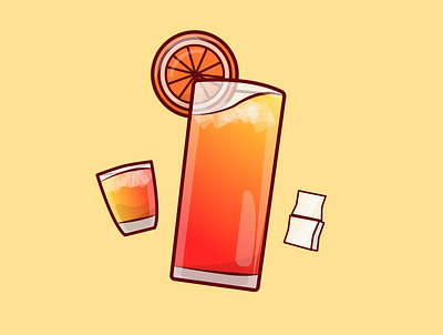 Orange ice cocktail illustration adobe illustrator graphic design illustration vector