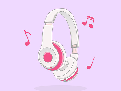 Illustration of cartoon headphones adobe illustrator design graphic design illustration vector