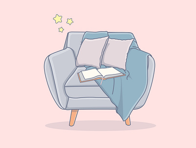 Cartoon illustration of a comfortable armchair adobe illustrator design graphic design illustration vector