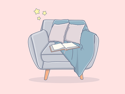 Cartoon illustration of a comfortable armchair