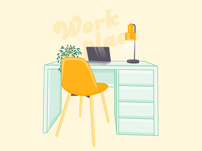 Cartoon illustration of a workplace