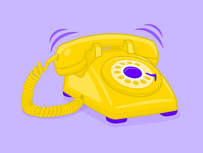 Classic vector illustration of yellow phone adobe illustrator design graphic design illustration vector