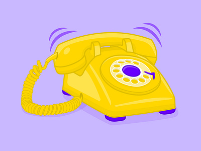 Classic vector illustration of yellow phone