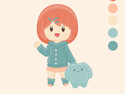 Illustration of a little cute girl adobe illustrator design graphic design illustration vector