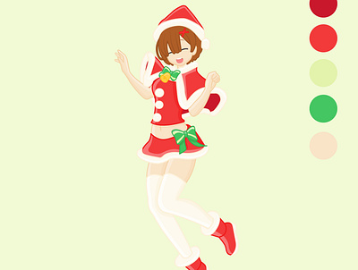 Cute cartoon girl in christmas costume adobe illustrator design graphic design illustration vector