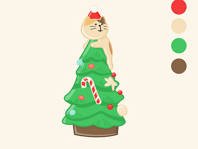 Cute christmas illustration of cute christmas tree adobe illustrator design graphic design illustration vector