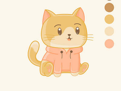 Cute cartoon kitten in a jacket adobe illustrator graphic design illustration vector