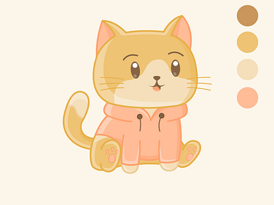 Cute cartoon kitten in a jacket