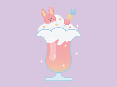 Cute cartoon milkshake in vector illustration