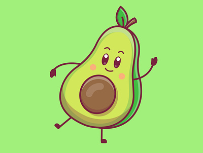 Cute cartoon avocado in vector illustration adobe illustrator design graphic design illustration logo vector