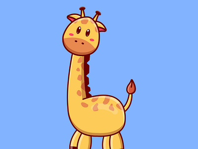 Cute cartoon giraffe in vector illustration adobe illustrator design graphic design illustration logo vector