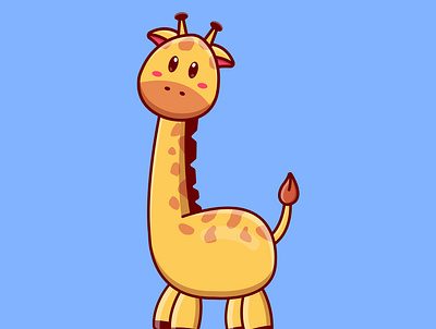 Cute cartoon giraffe in vector illustration adobe illustrator design graphic design illustration logo vector