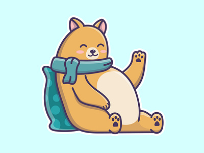 Cute cartoon fat bear