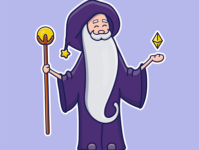 Cute cartoon wizard adobe illustrator design graphic design illustration logo vector