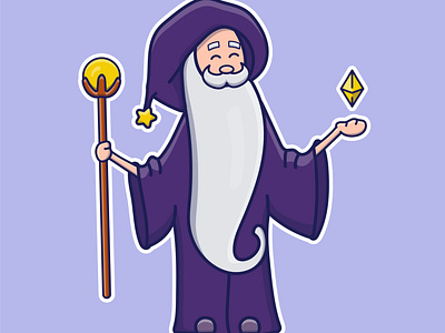 Cute cartoon wizard