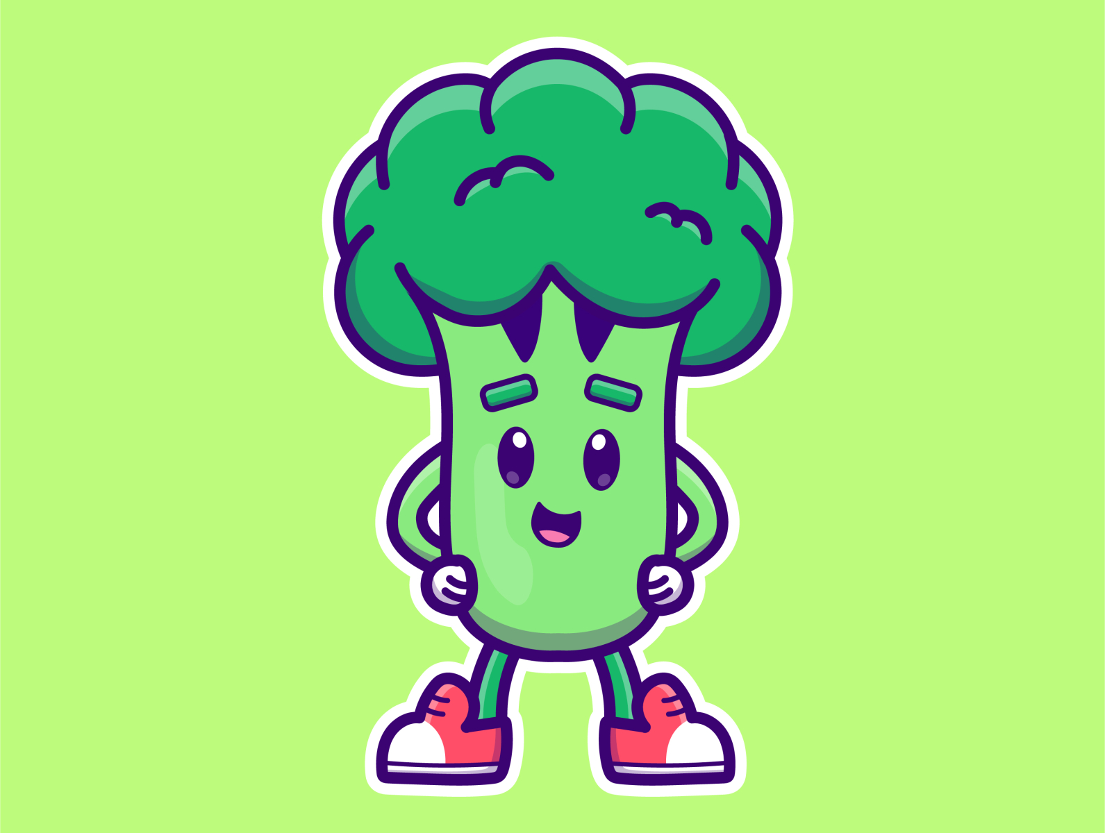 Cute cartoon broccoli by Elizaveta Udaltsova on Dribbble