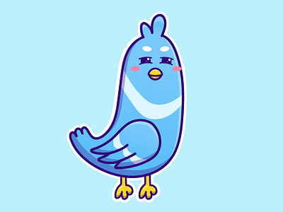 Cute cartoon blue bird