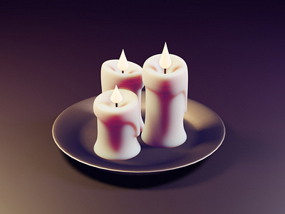 Candles in 3D 💫 3d 3dart blender blenderart