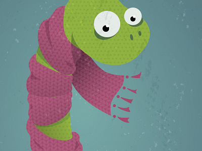 Detail - Nessie cute flat knitting funny illustration loch ness monster nessie stylized
