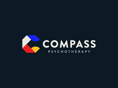 Compass Psychotherapy Logo bauhaus brand identity branding colorful geometric logo logo design primary