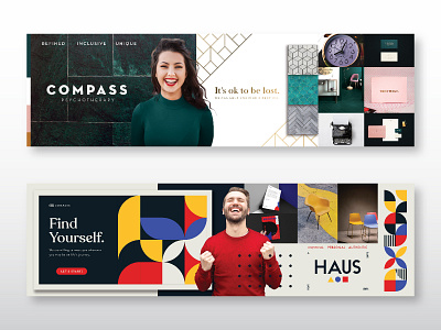 Compass Psychotherapy Stylescapes art deco art direction bauhaus brand identity branding identity moodboard stylescape